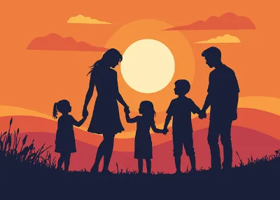 famiglia con figli piccoli
